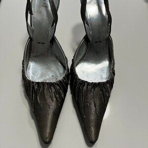 Vera Wang Silver Lame Shoes